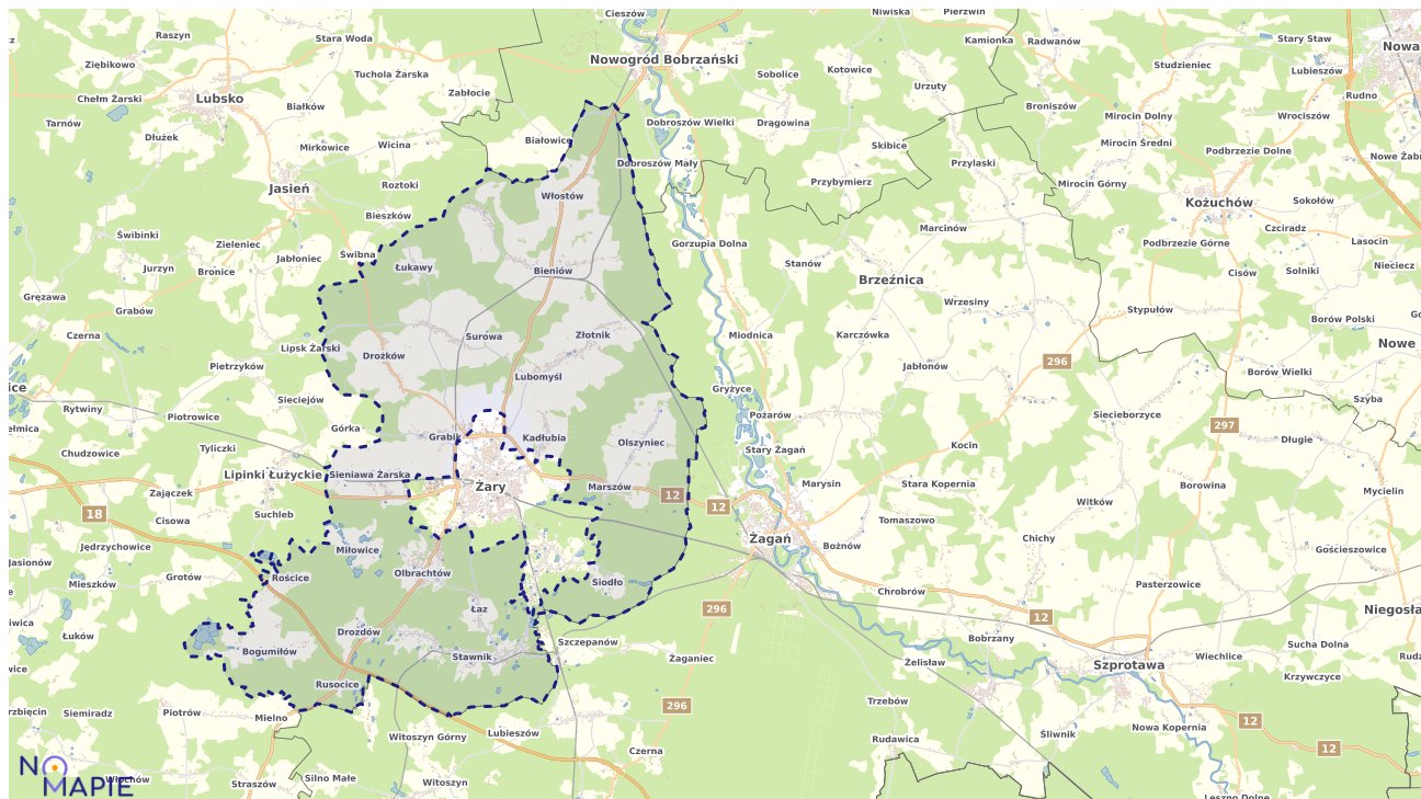 Mapa obszarów ochrony przyrody Żar